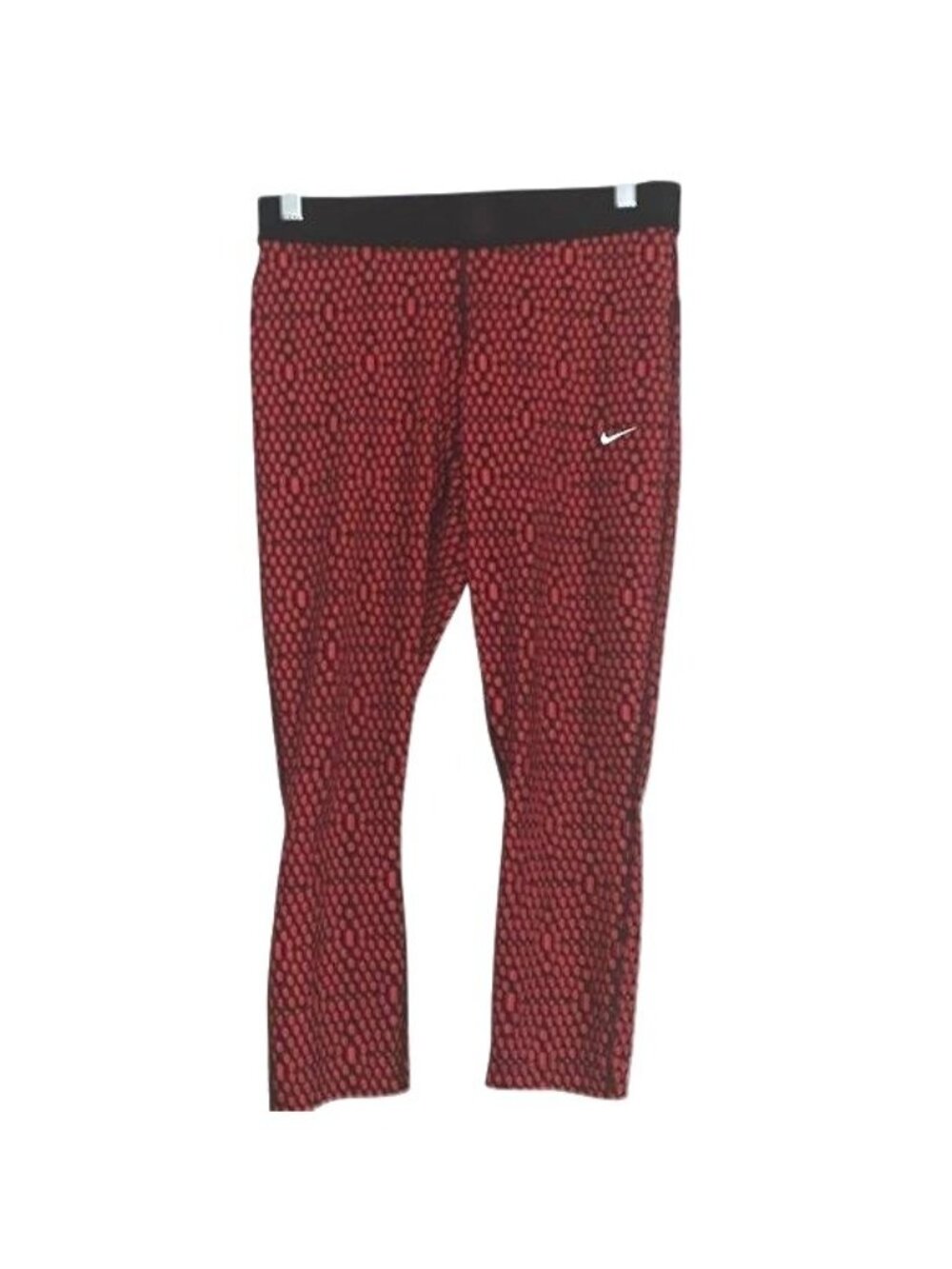 Nike Womens Dri-Fit Red & Black Polka Dot Compression Leggings Size M